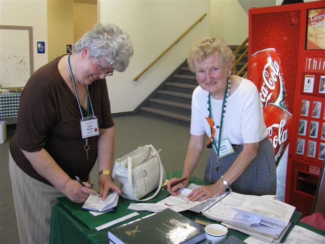 Nettie at the Registration Desk